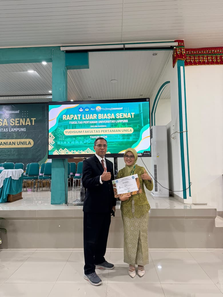 Mahasiswa PS Nutrisi dan Teknologi Pakan Ternak Unila Raih Wisudawan Terbaik Tingkat Fakultas